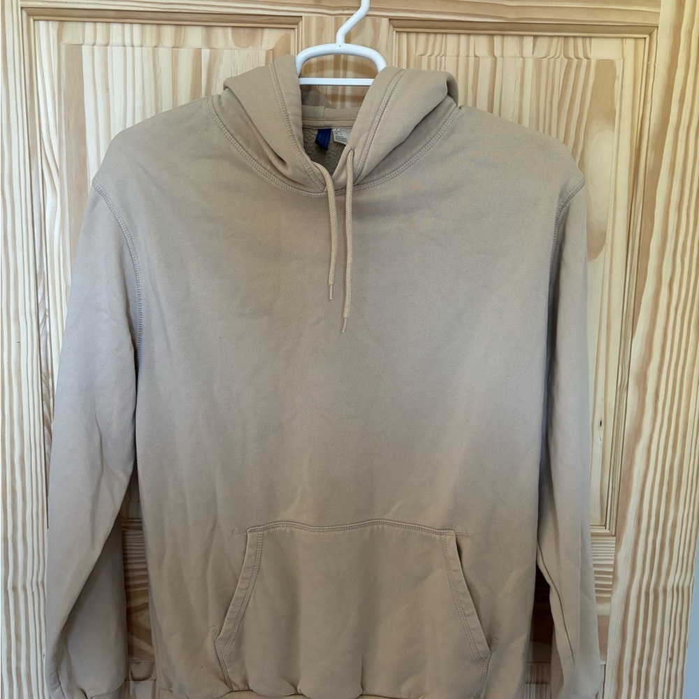 Divided Beige Fleece-Lined Hoodie
